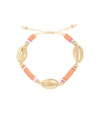 Valley Shell Bracelet / Coral Orange