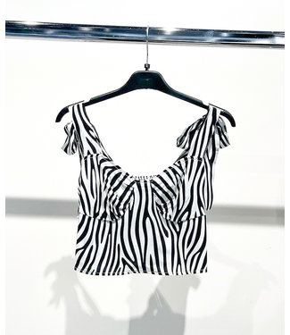 Zebra Bow Top