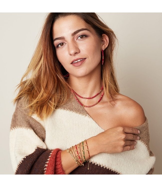 Selah Charming Beads Necklace / Red