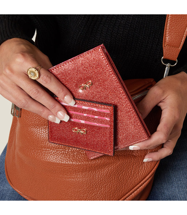 Shey Glitter Cardholder / Red