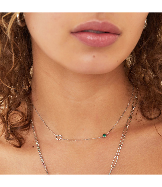 Silver Birthstone Necklace