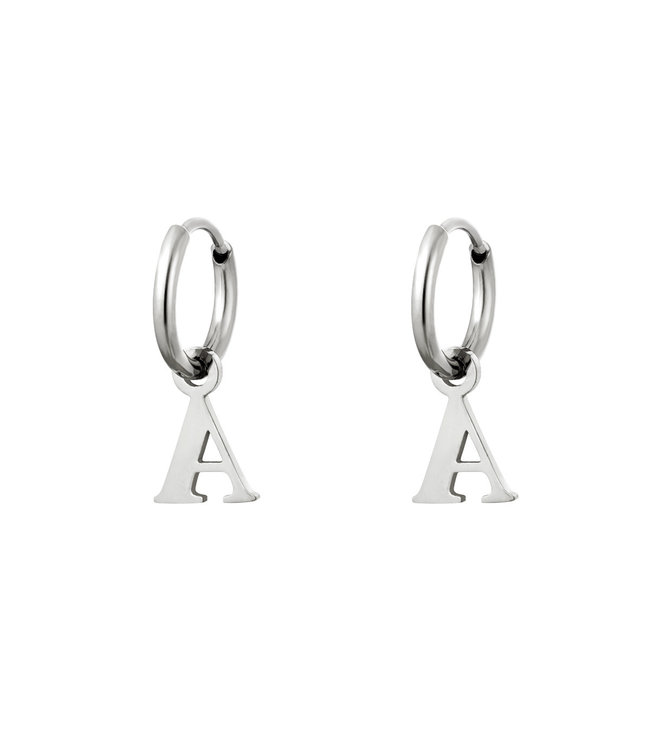 Silver Initial Earrings