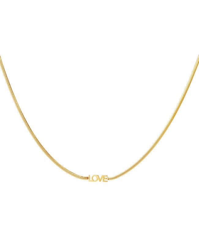 Gold Love Flat Chain Necklace
