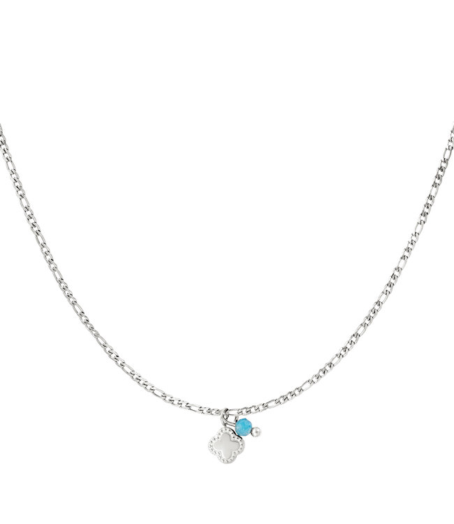 Silver Clover Figaro Necklace