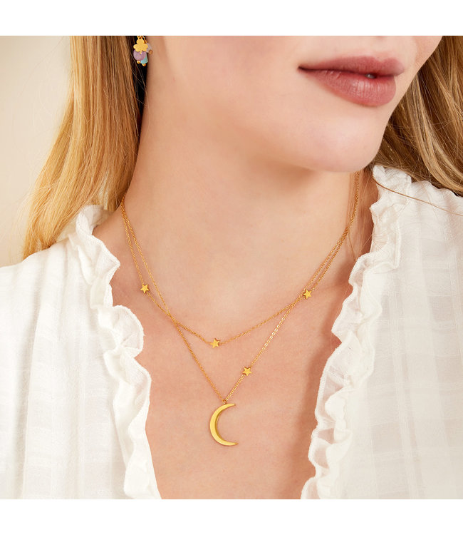 Double Moon Star Necklace