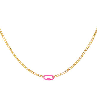 Colored Lock Necklace / Pink