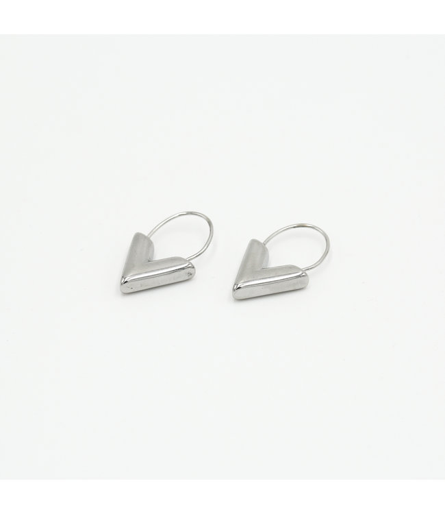 Silver V Earrings
