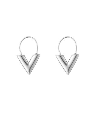 Silver V Earrings