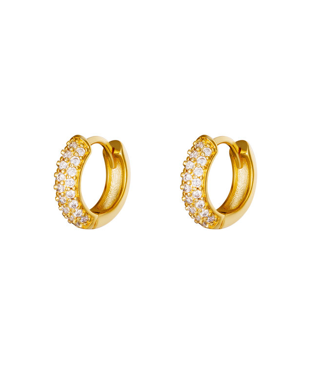 Gold Desire Hoops Earrings / White