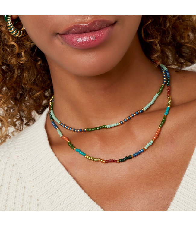 Beads Row Necklace / Green