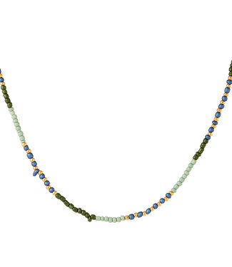 Beads Row Necklace / Green