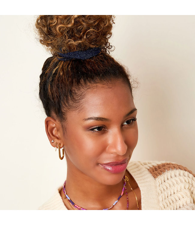 Glitter Scrunchie / Dark Blue