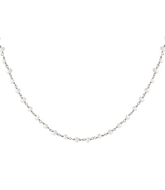 Silver Chain of Pearls Necklace
