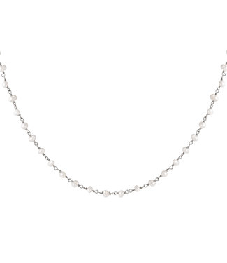 Silver Chain of Pearls Necklace