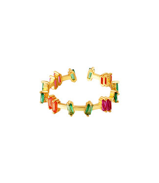 Leaning Crystals Ring / Colorful