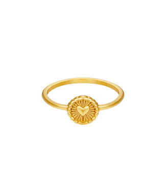 Radiant Heart Coin Ring