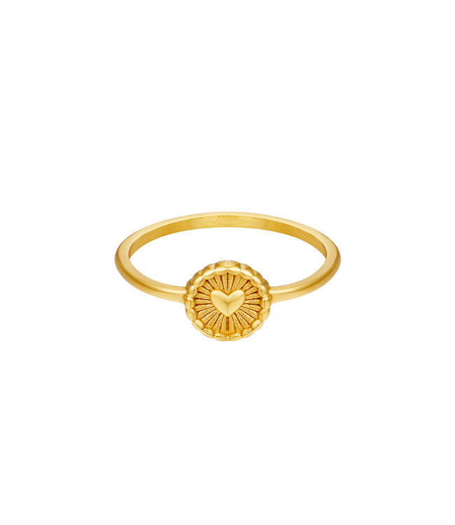 Radiant Heart Coin Ring