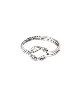 Silver Braided Circle Ring