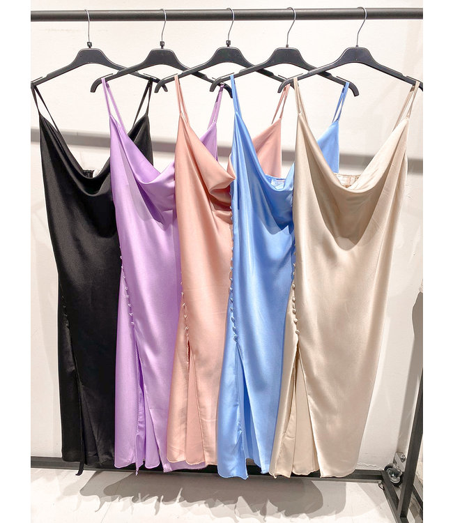 Silky Split Dress / Black