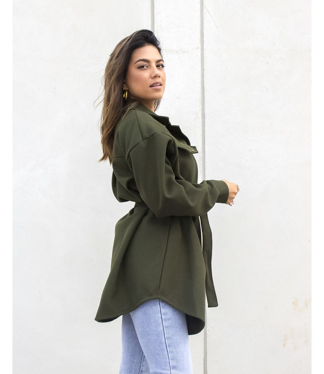 Belted Jacket / Army Green