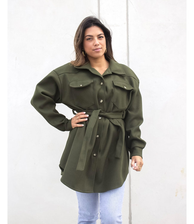 Belted Jacket / Army Green