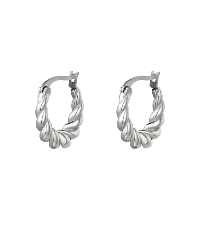 Silver Dangling Twist Earrings