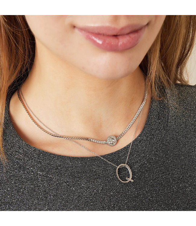 Silver Rose Seal Necklace