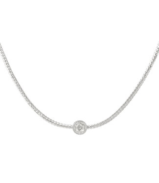 Silver Rose Seal Necklace