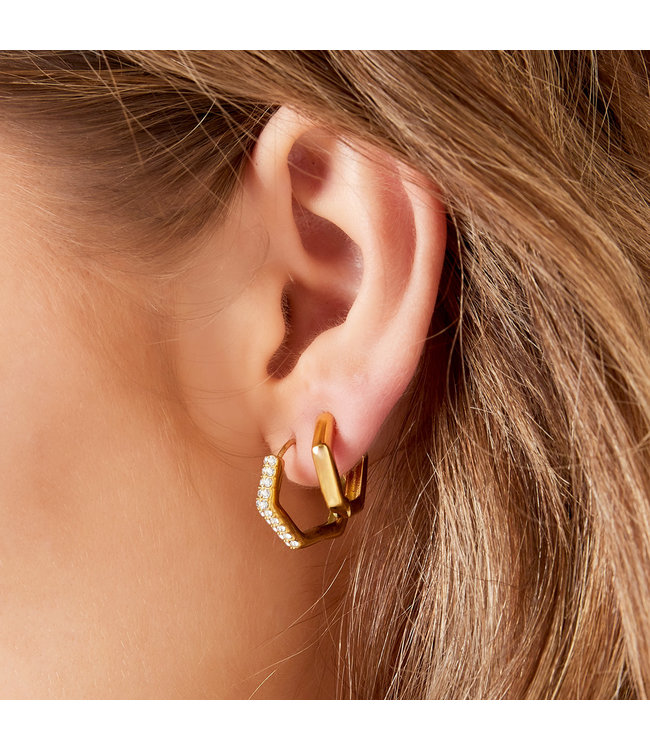 Sparkle Hexagon Earrings