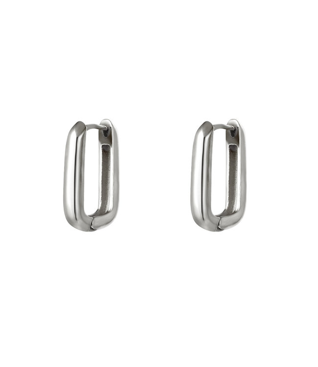 Silver Iconic Square Earrings / Small