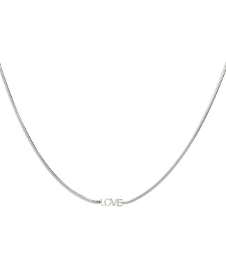 Silver Love Flat Chain Necklace
