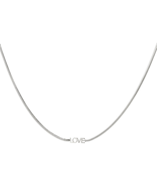 Silver Love Flat Chain Necklace