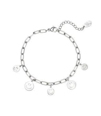 Silver Full of Smileys Bracelet