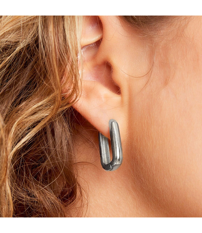 Silver Iconic Square Earrings / Small