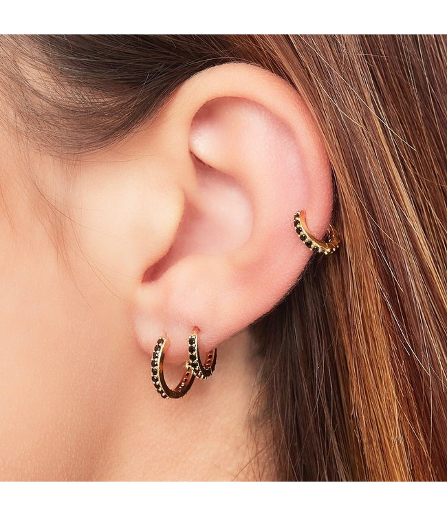 Gold Shiny Circles Earrings Set