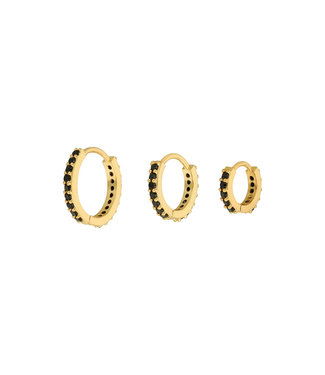 Gold Shiny Circles Earrings Set