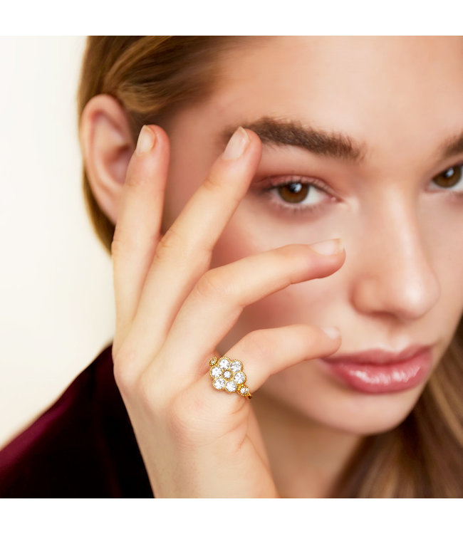 Gold Splendid Flower Ring