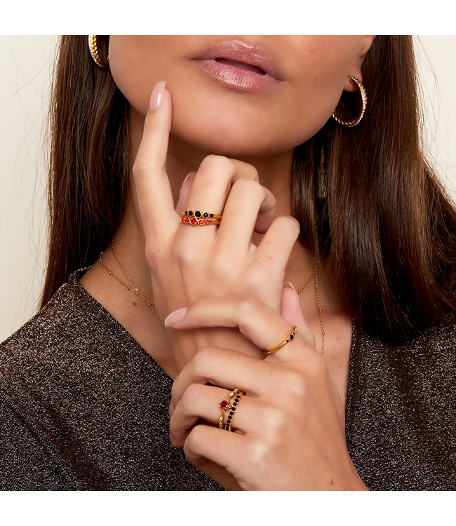 Small Row Stone Ring