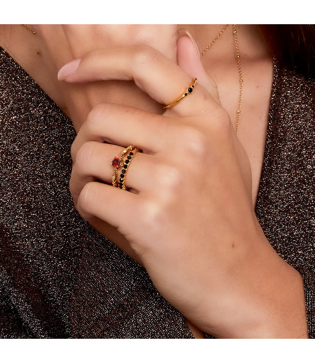 Small Row Stone Ring