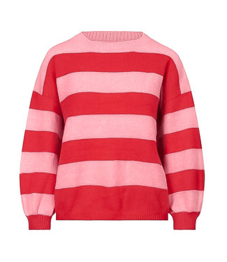 pink and white striped jumper