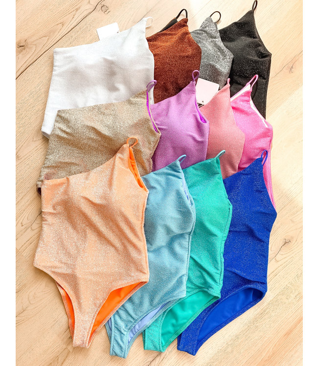 One Shoulder Swimsuit / Sky Blue