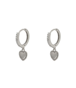 Silver Lovely Heart Earrings