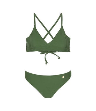 Crossed Back Bikini / Olive Green