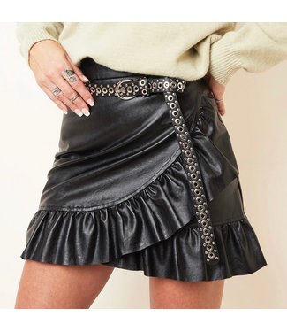 Leather Ruffle Skirt
