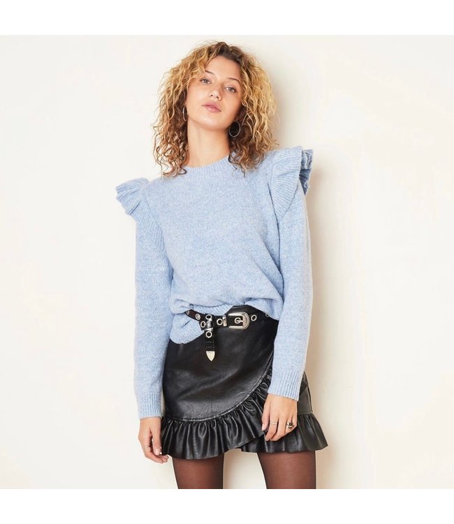 Leather Ruffle Skirt