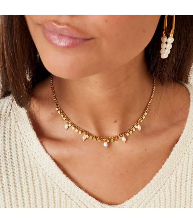 Pearls and Coins Necklace