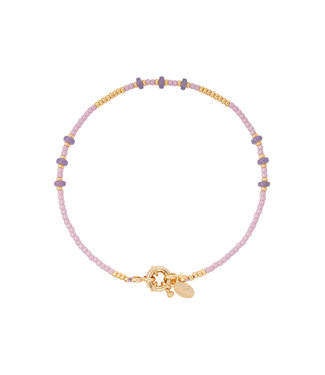 Colorful Beads Anklet / Lilac