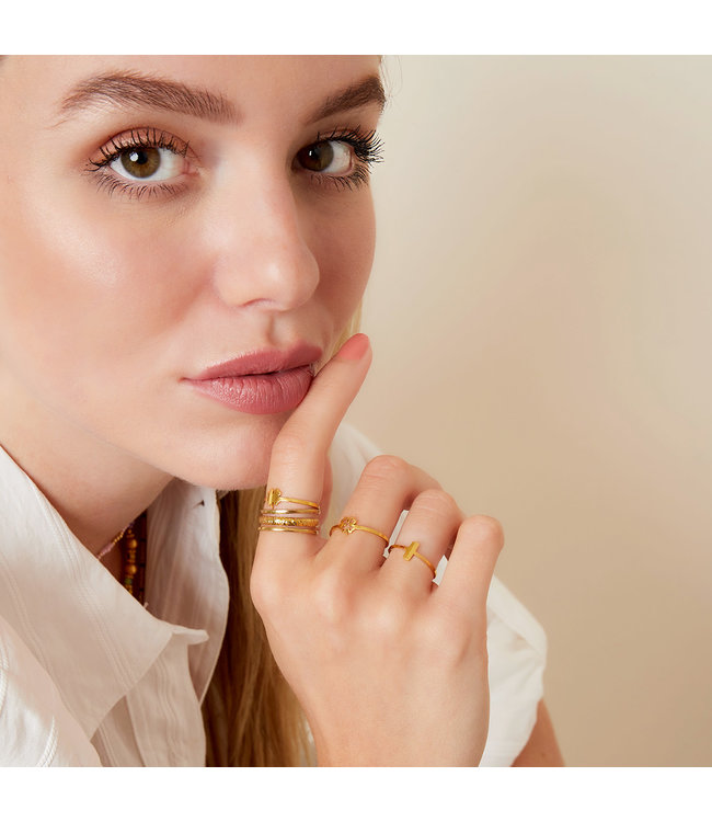 Gold Open Clover Ring