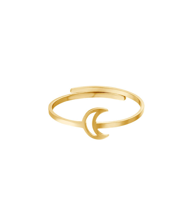 Gold Open Moon Ring