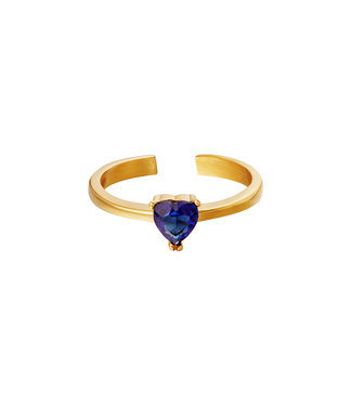 Heart Stone Ring / Dark Blue